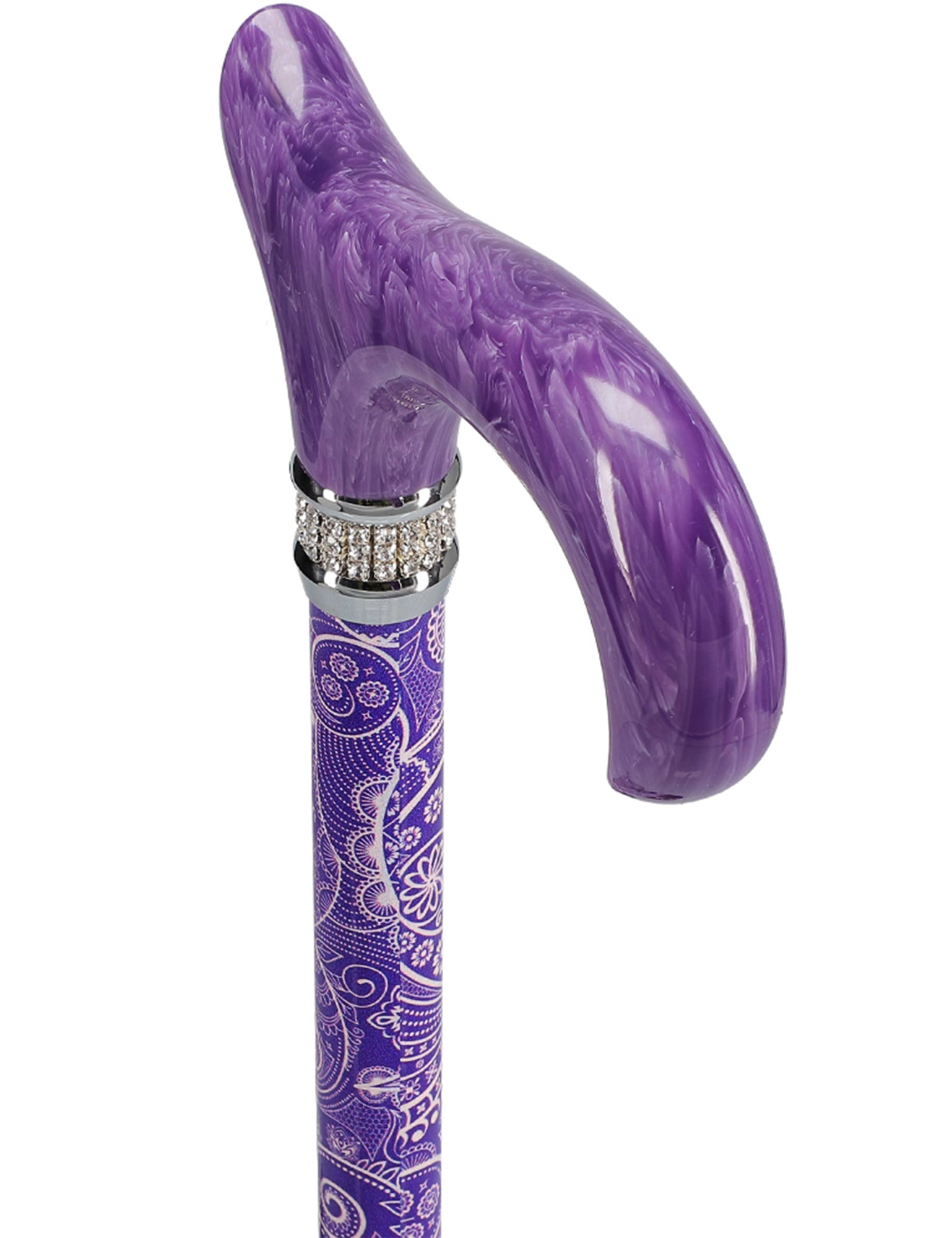 Rhinestone Designer Cane: Pearlz Purple Pattern & Swirl Sale With Paypal