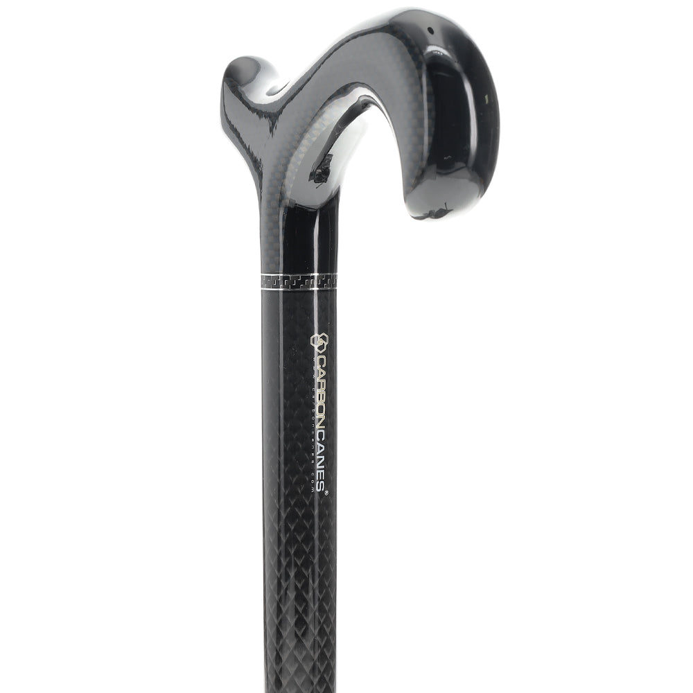 Black Carbon Fiber Derby: Triple Wound, Adjustable Cane Authentic Online