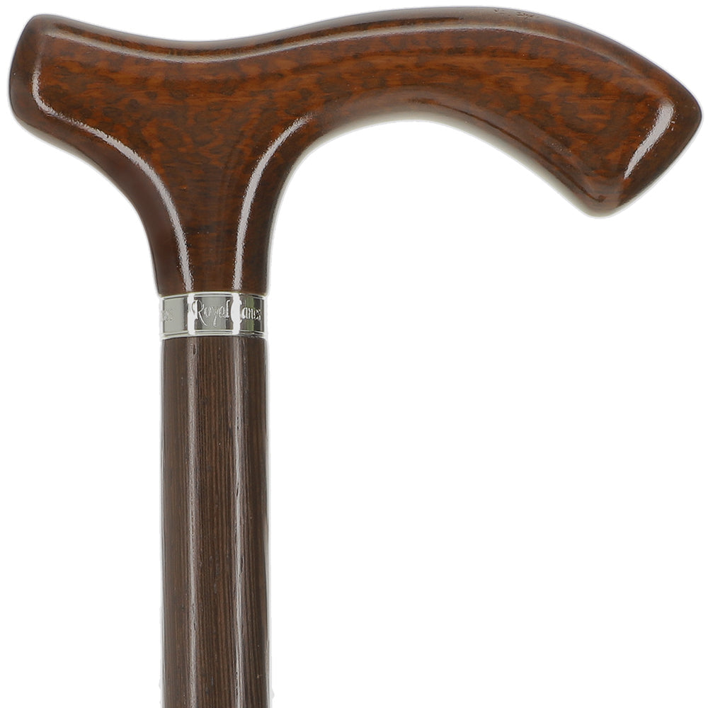 Scratch and Dent Fritz Walking Cane w/ Genuine Snakewood Handle & Wenge Shaft w/ Silver Collar V2091 High Quality Buy Online