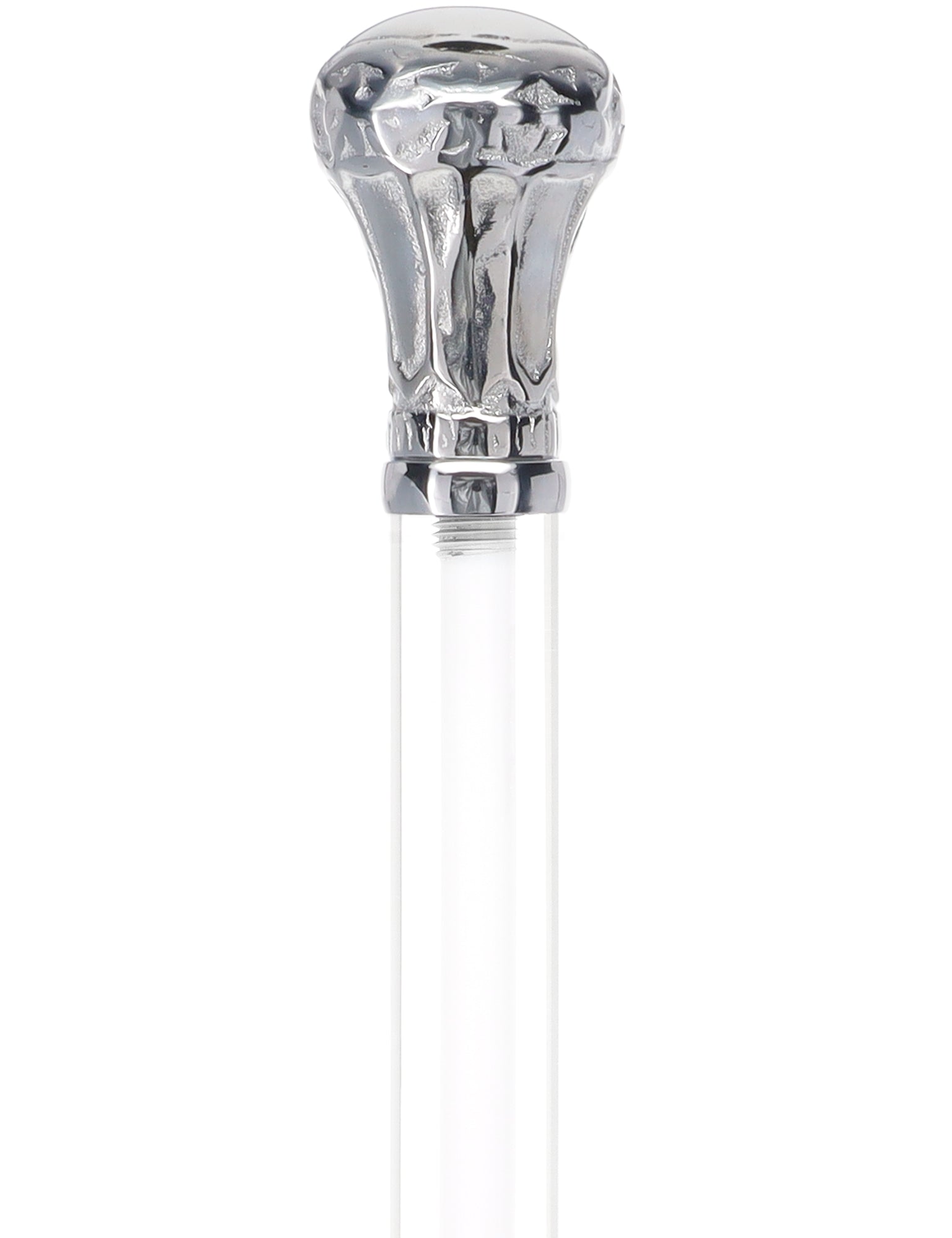 Crystal Elegance Chrome Knob Cane with Invisible Acrylic Shaft Options Excellent Online