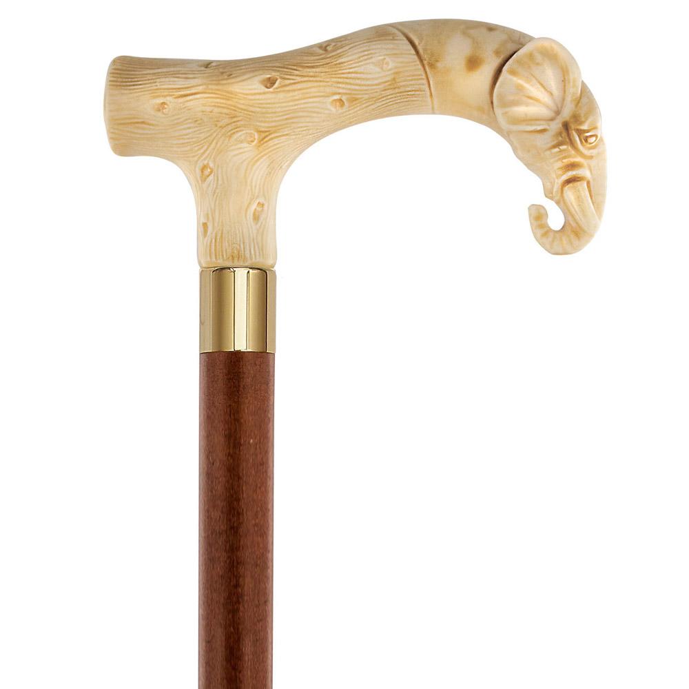 Fritz Elephant Faux Ivory Handle Italian Handle Cane w/ Custom Shaft & Collar Discount Low Shipping Fee