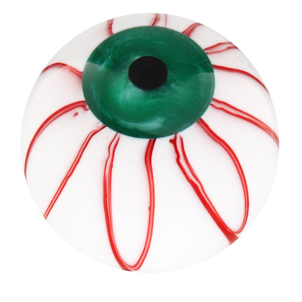 Green Iris Bloodshot Eye Round Knob Cane w/ Custom Color Ash Shaft & Collar Authentic Cheap Pice