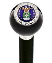 Scratch and Dent U.S. Air Force Black Round Knob Cane w/ Black Beechwood Shaft & Brass Silver Collar V2185 Buy Cheap With Credit Card
