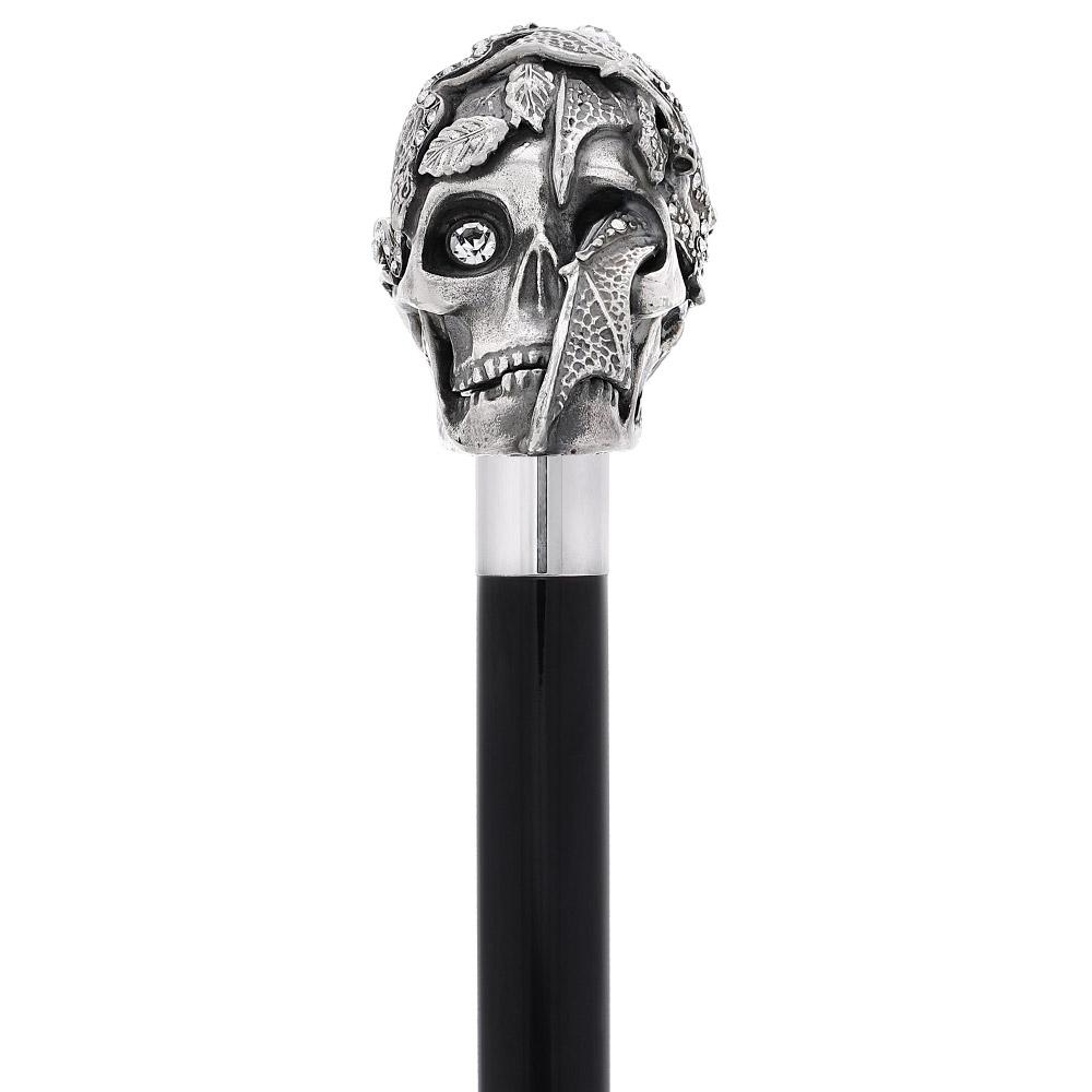 Italian Luxury: Skull & Snakes Cane, Crafted in 925r Silver Free Shipping Looking For