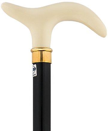 Scratch and Dent Faux Ivory Nuevo Handled Walking Cane w/ Black Beech Wood Shaft & Brass Collar V3398 Outlet Official