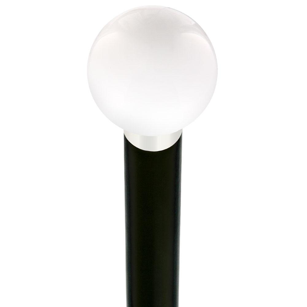 Winter White Round Knob Cane w/ Custom Wood Shaft & Collar Discounts Sale Online