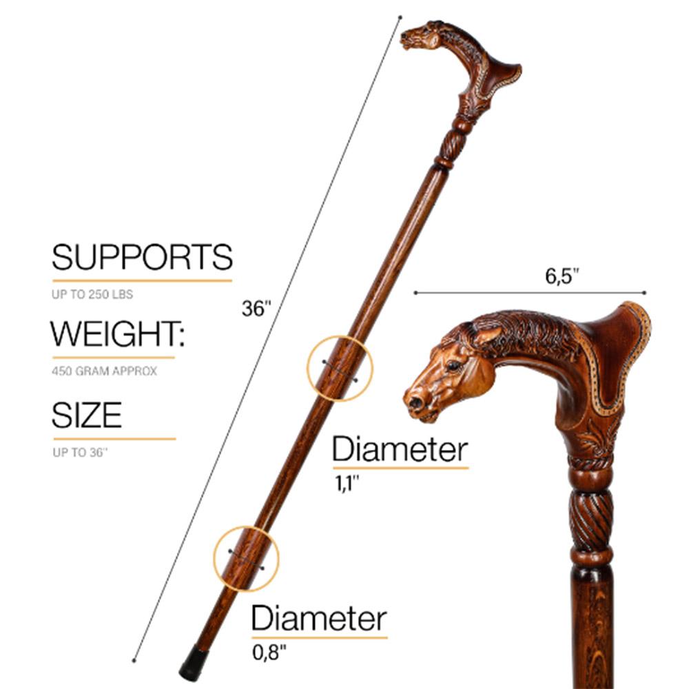 Premium Artisan Horse & Saddle Handcarved Cane Cheap Sale Big Discount