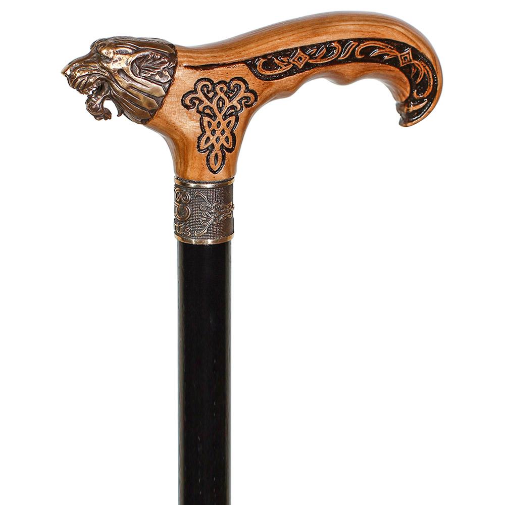 Bronze Direwolf Handcarved Celtic Art Derby Walking Cane How Much Online