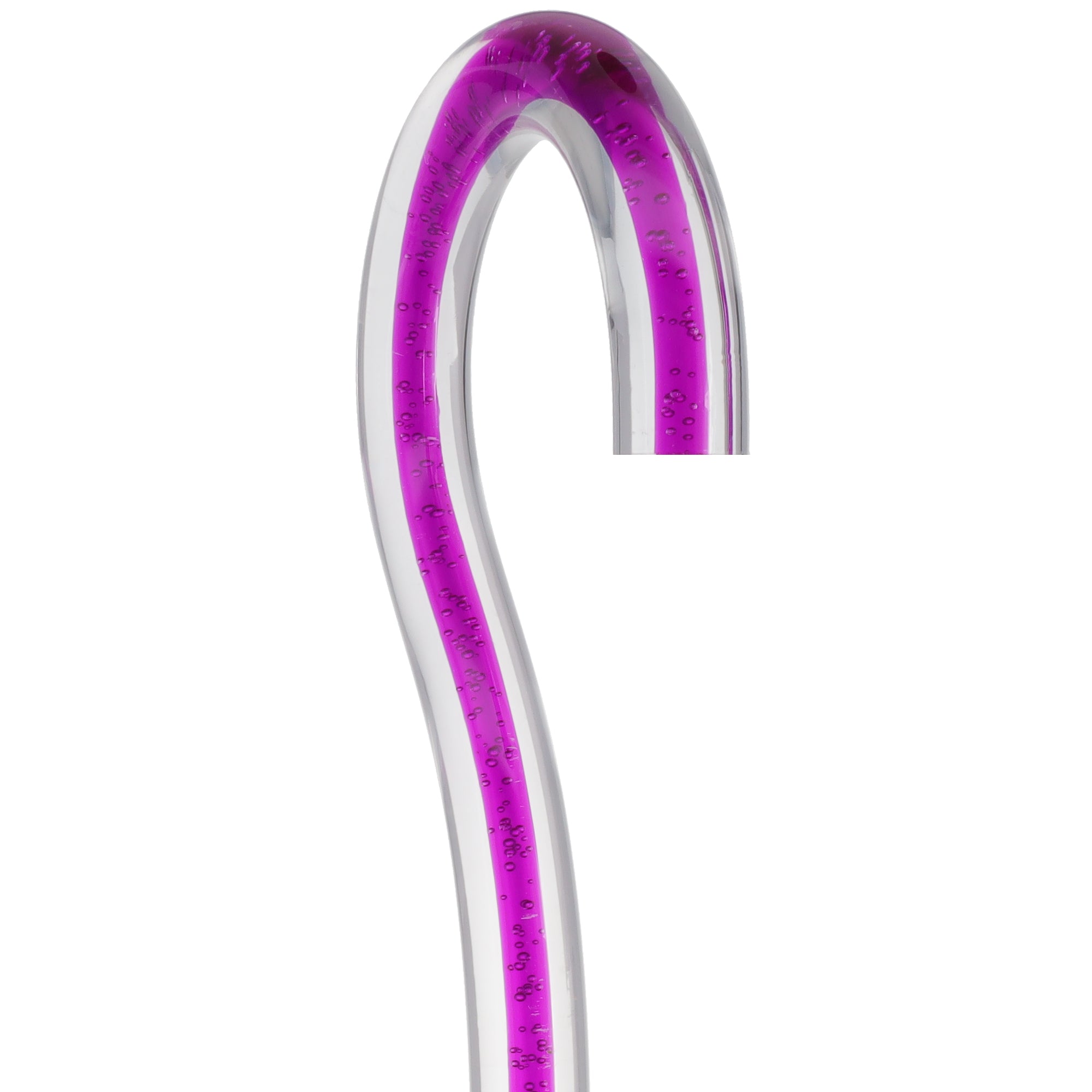 Amethyst Trace Cane: Purple Streak w/ Floating Bubbles in Clear Shaft Buy Cheap Largest Supplier