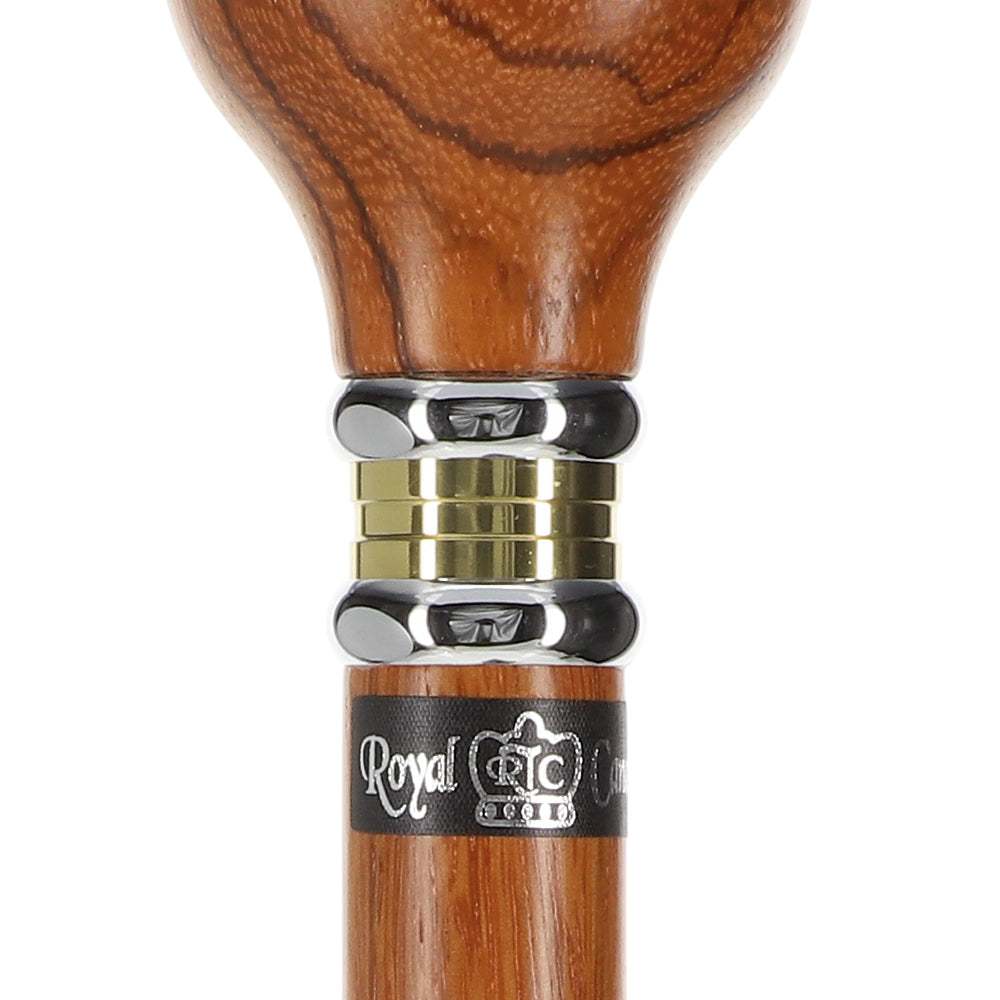 Scratch and Dent Rosewood Flat Top Knob Handle Walking Stick With Rosewood Shaft and Two Tone Collar V2281 Buy Cheap Fake