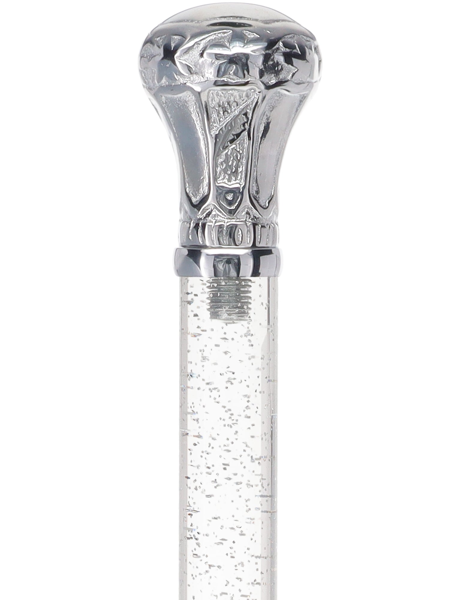 Crystal Elegance Chrome Knob Cane with Invisible Acrylic Shaft Options Excellent Online