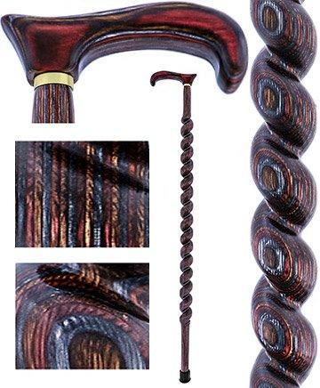 USA-Made Twisted Spiral Cane: Rustic Red Durable Laminate Wiki For Sale