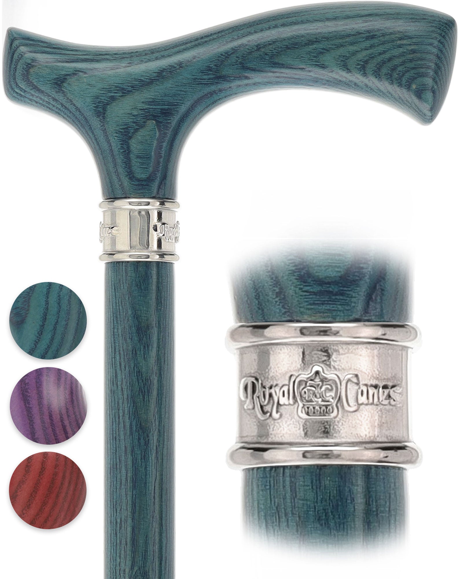 Royal Canes Fritz Comfort Grip: Matching Wood Handle & Shaft, 4 Stained Colors Discount Free Shipping