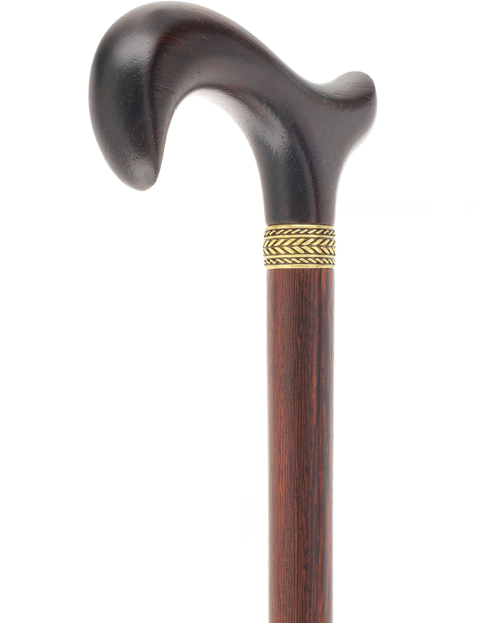 Luxury Wenge Derby Cane - 3-Piece with Brass Collar Cheapest Pice