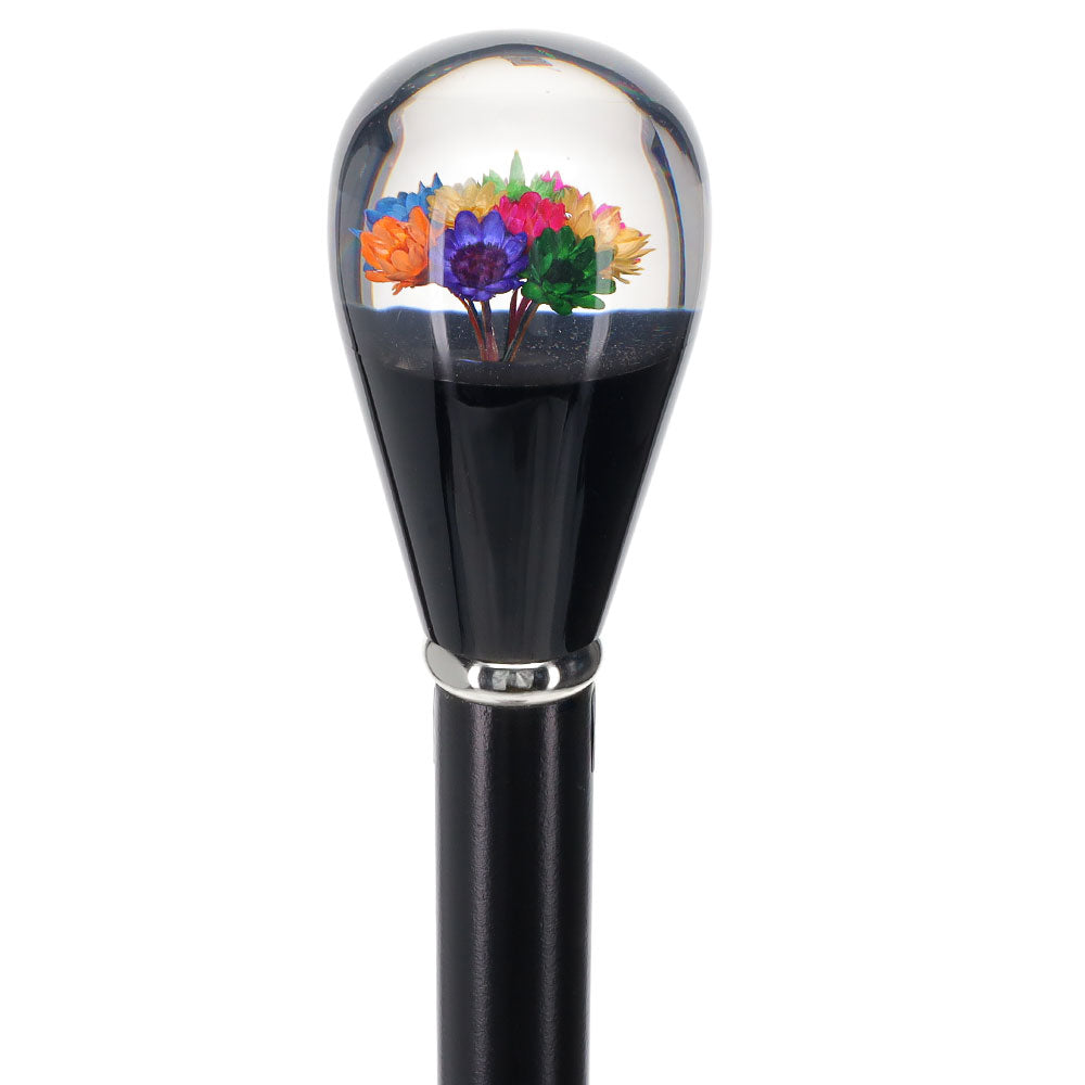 Real Dried Flower Clear Lucite Knob Stick: Beechwood Shaft Clearance Recommend