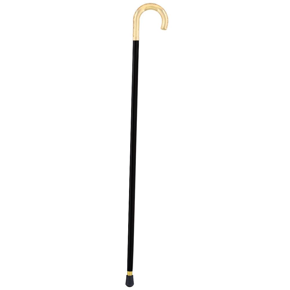 24K Gold Plated Tranquil Tourist Walking Cane w/ Black Beechwood Shaft & Collar Outlet Locations Sale Online