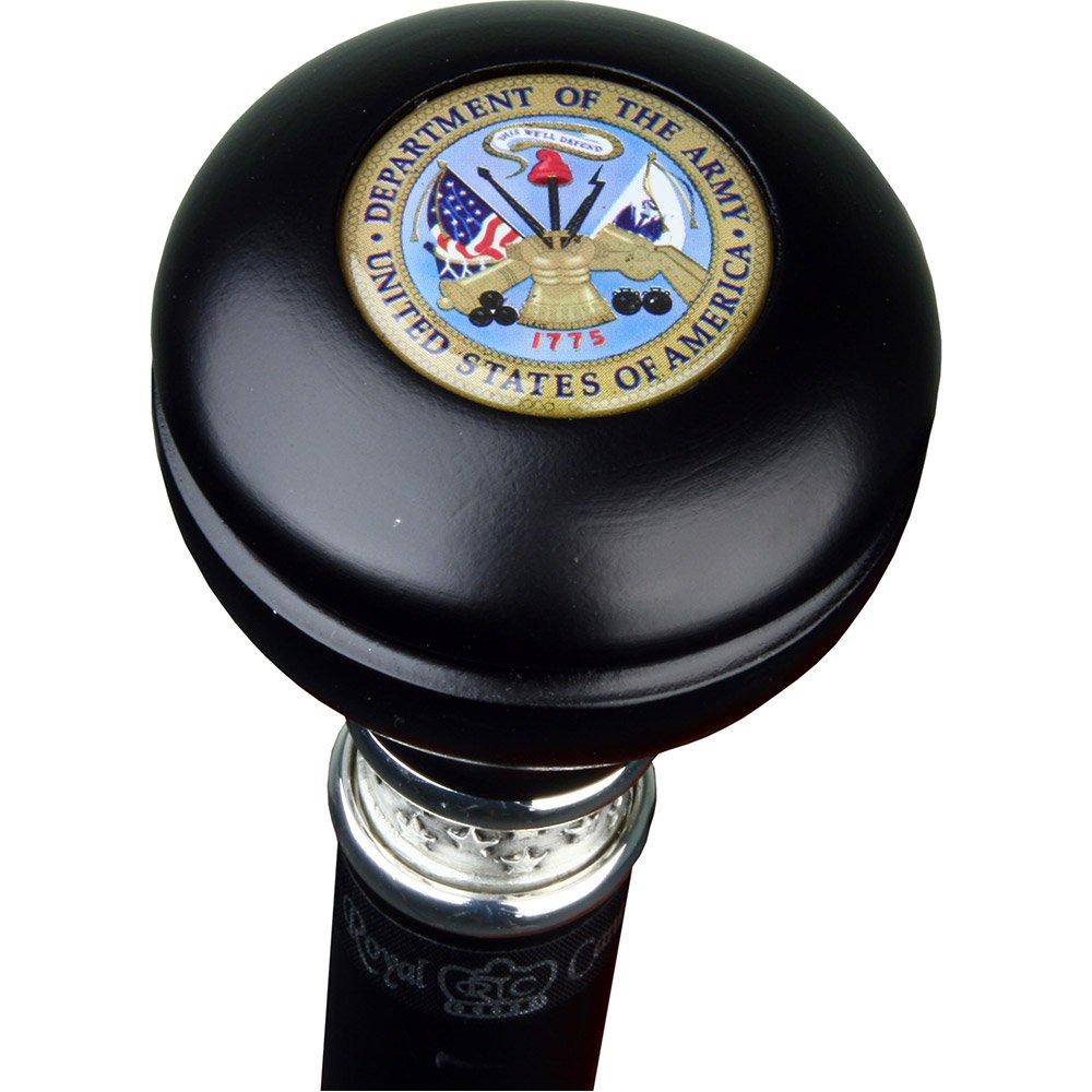 Army War Office Seal Knob Stick: Large Knob, Pewter Collar Cheap Sale Lowest Pice