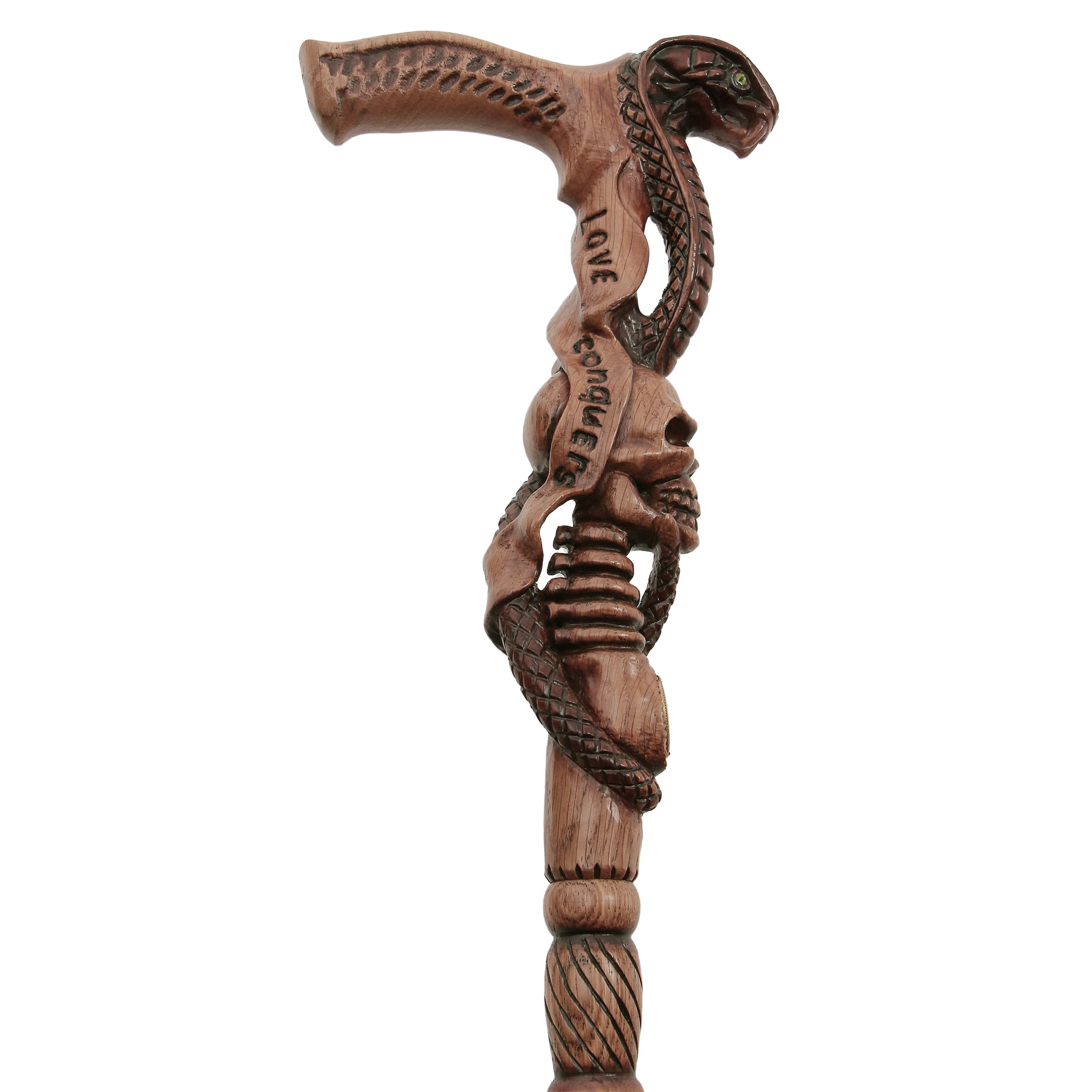 Cobra & Skull Encounter: Intricately Handcarved Artisan Cane Cheap Lowest Pice