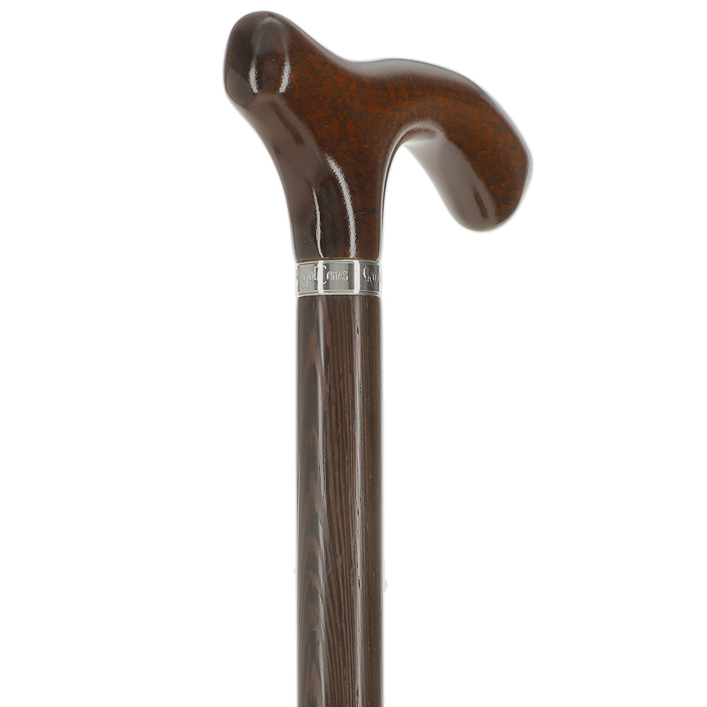 Scratch and Dent Fritz Walking Cane w/ Genuine Snakewood Handle & Wenge Shaft w/ Silver Collar V2091 High Quality Buy Online