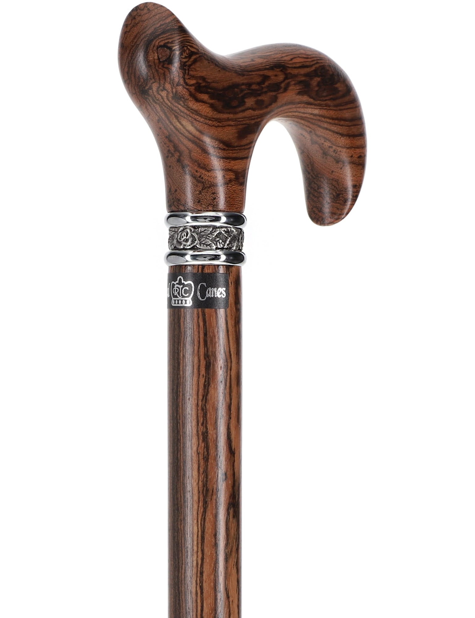 Luxury Natural Bocote Wood Derby Cane - Nature's Design - Collar Option Sale Best Pices