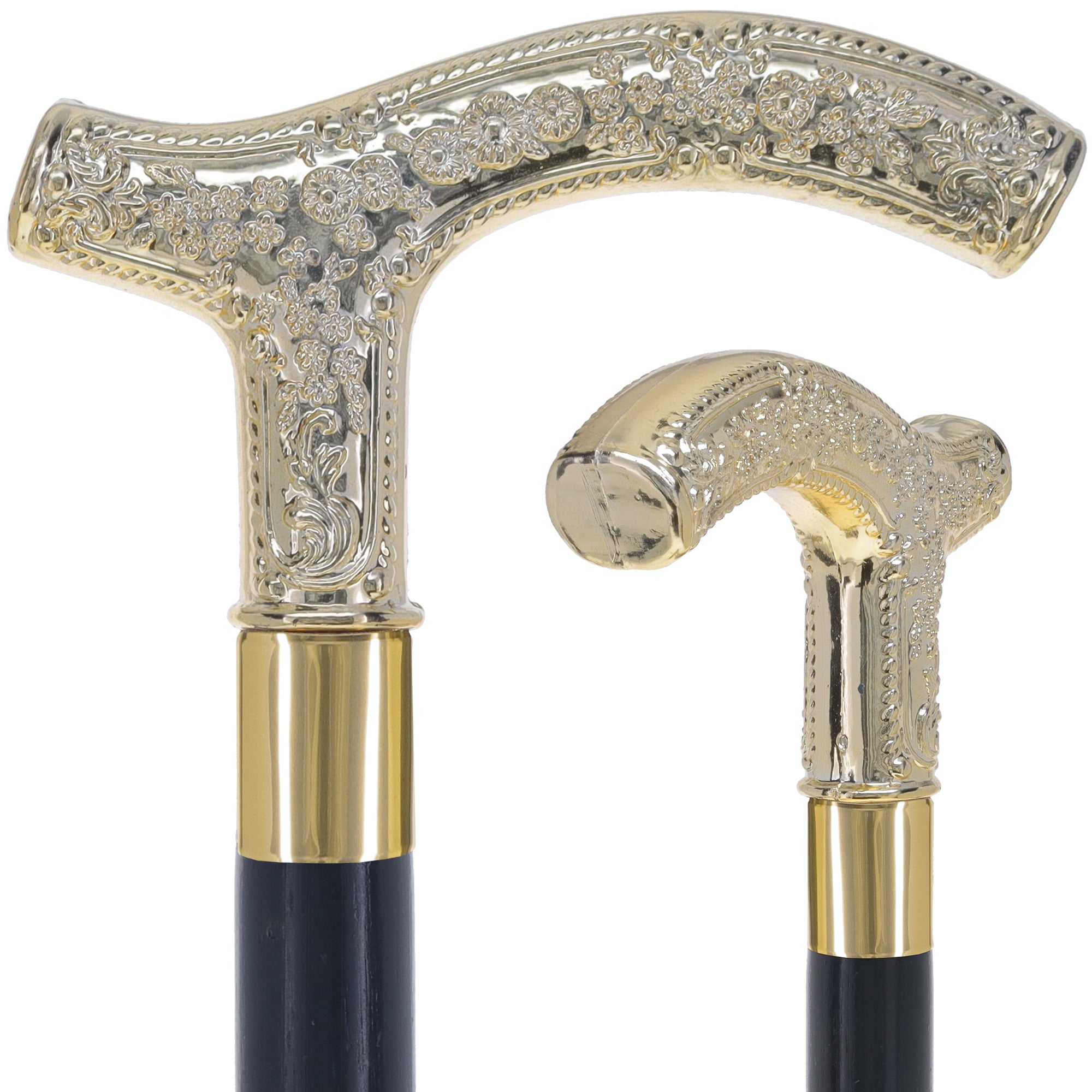 Men's Gold Derby Handle: Elegant Costume Cane Reliable