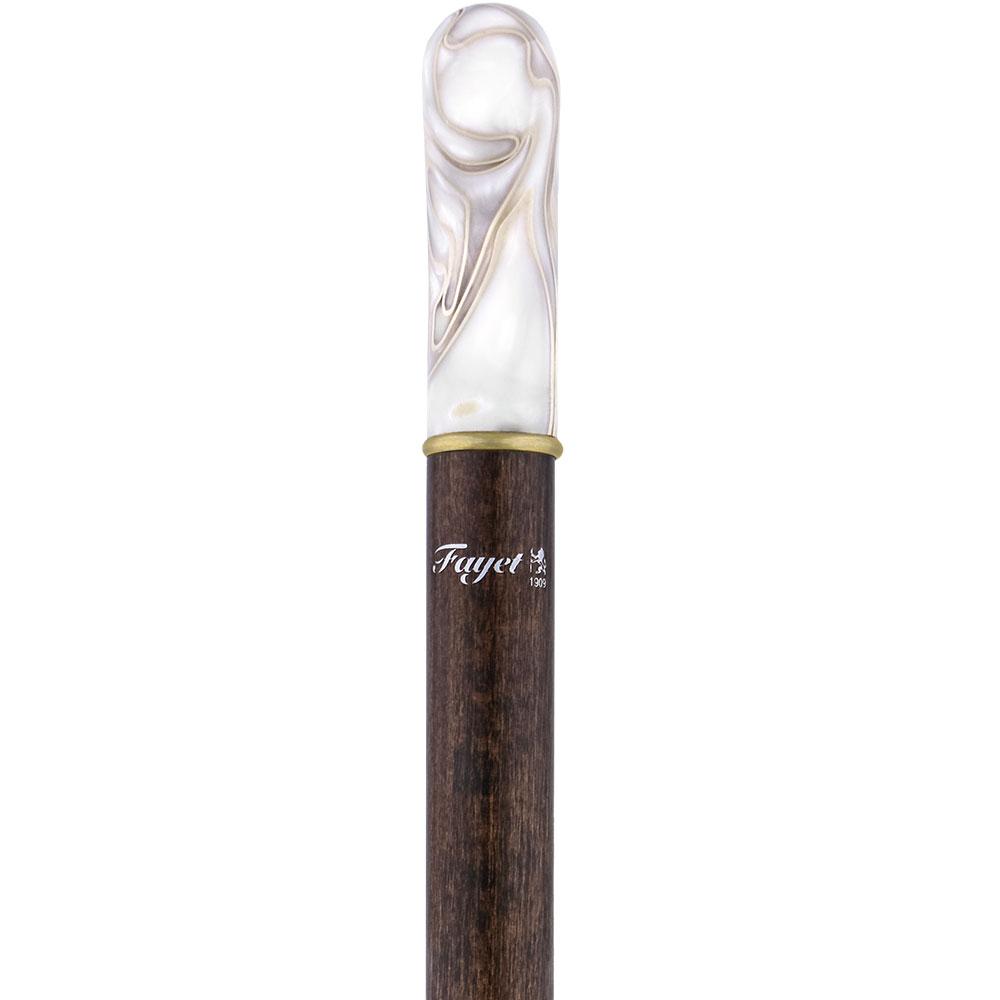 Scratch and Dent Cream Vanilla Swirl Walking Cane w/ Brown Beechwood Shaft V2394 Cheap Online