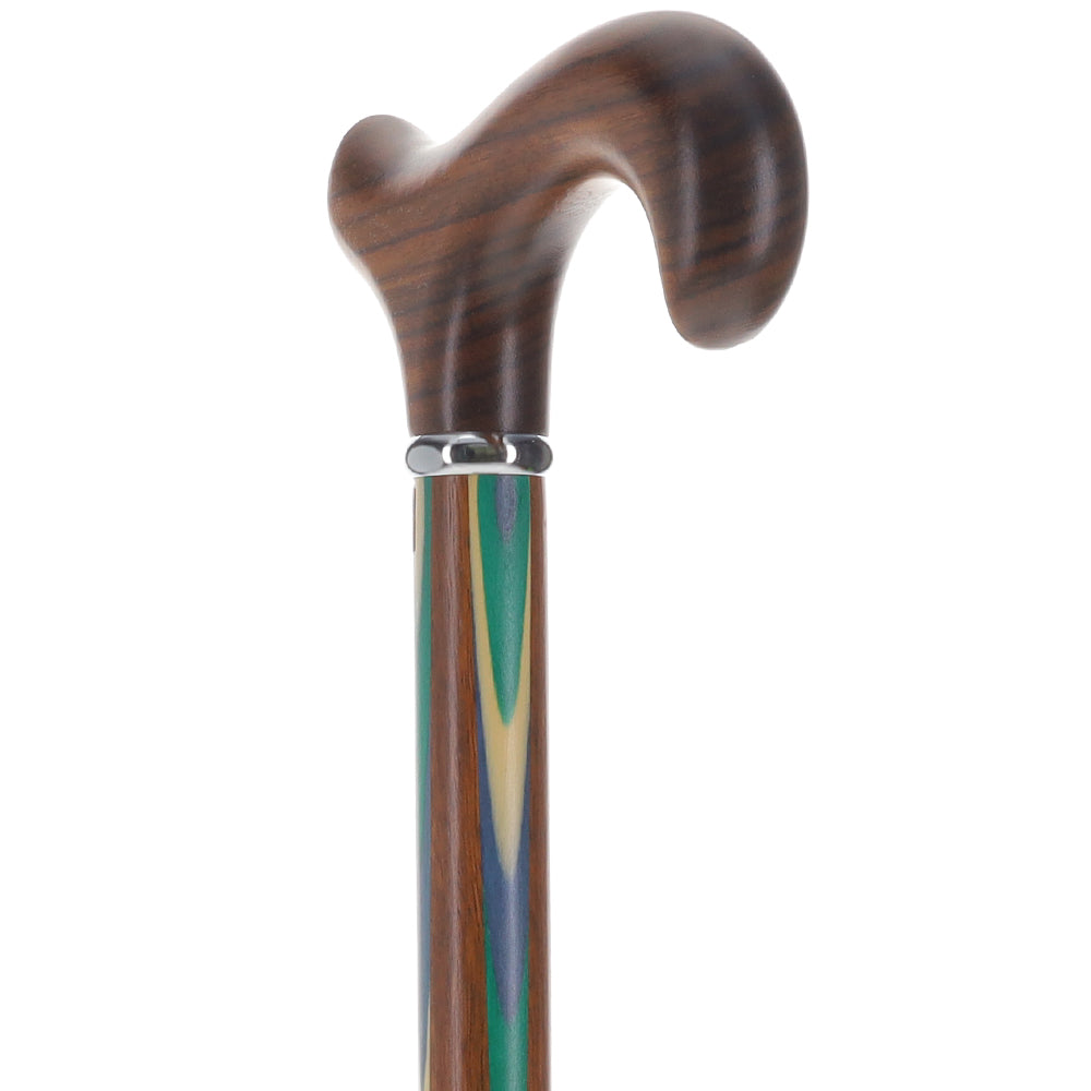 Green & Blue Inlaid Derby: Ovangkol Shaft Colorwood Inlay Buy Cheap Clearance