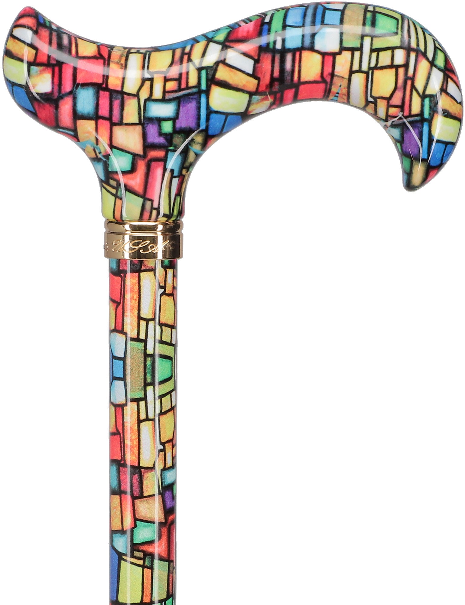 Mosaic Stained: Designer Adjustable Cane w/ Patterned Handle Sale 100% Guaranteed