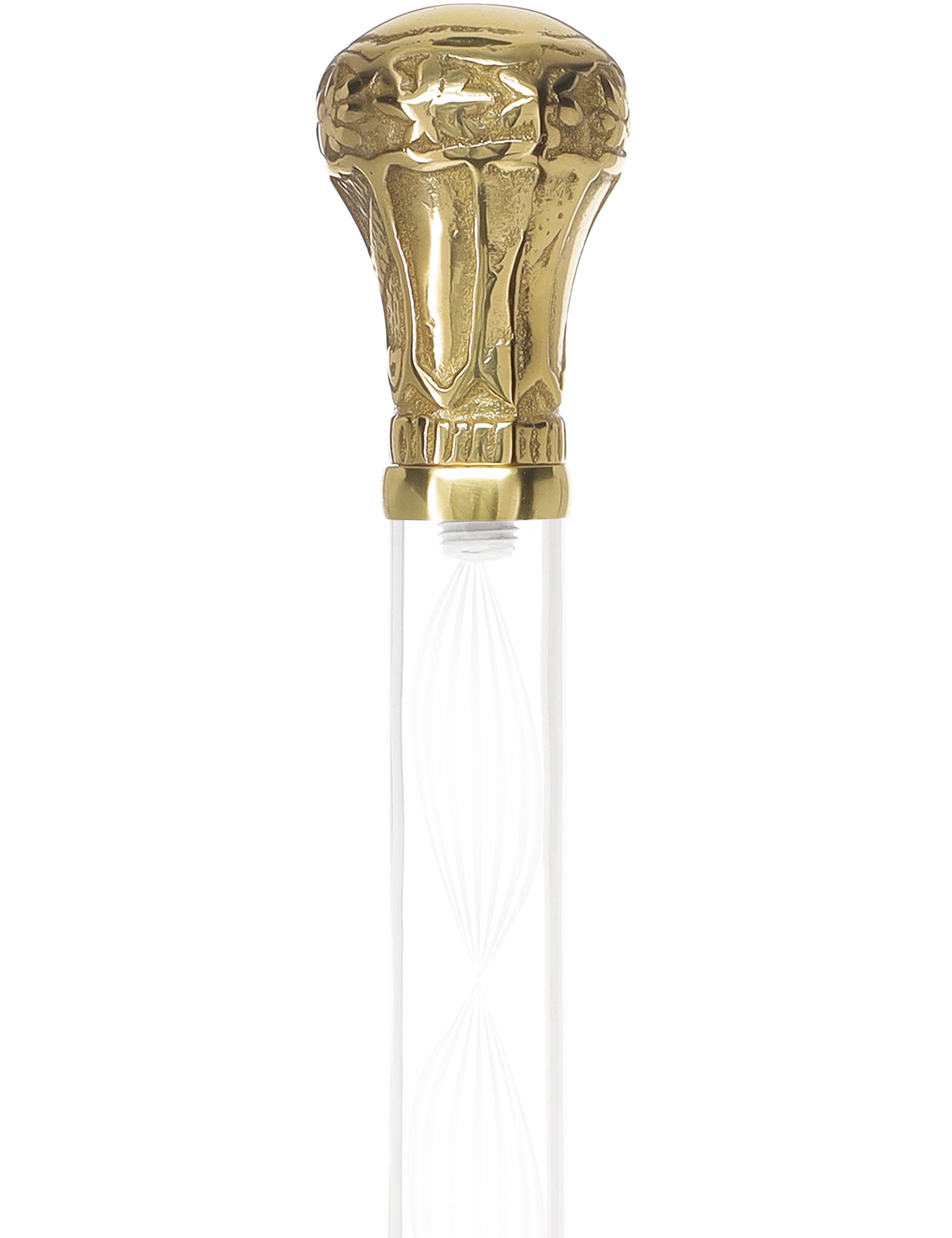 Crystal Elegance Brass Knob Cane with Invisible Acrylic Shaft Options Outlet Huge Surprise