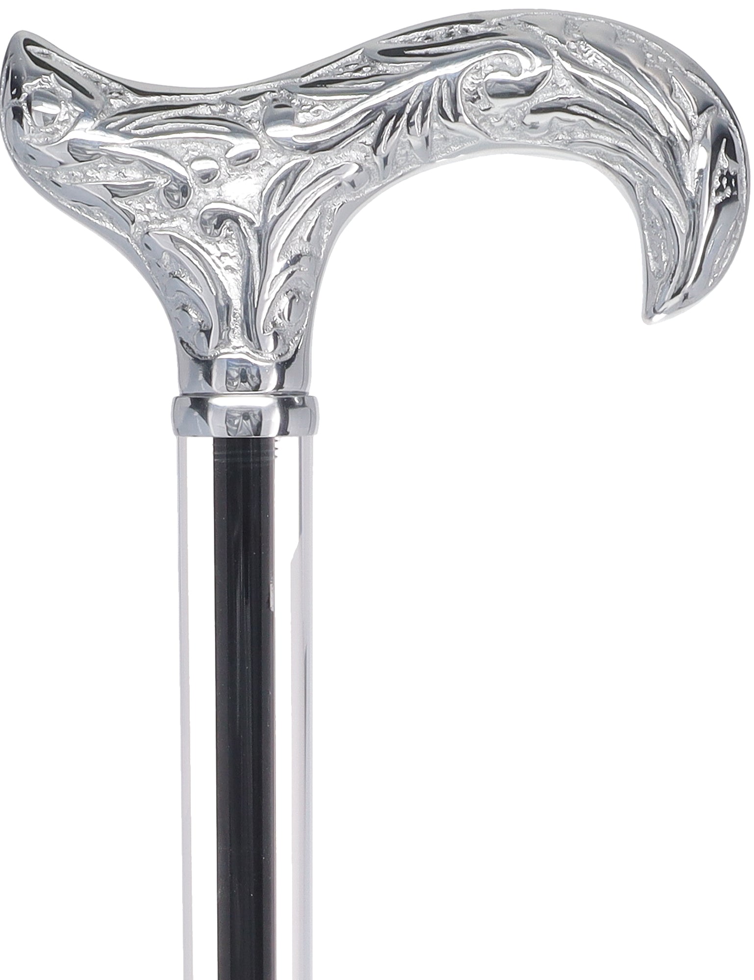 Crystal Elegance Chrome Derby Cane with Invisible Acrylic Shaft Options Latest Collections Online