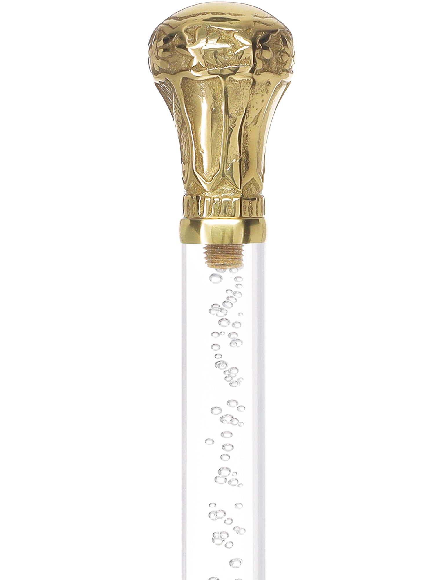 Crystal Elegance Brass Knob Cane with Invisible Acrylic Shaft Options Outlet Huge Surprise
