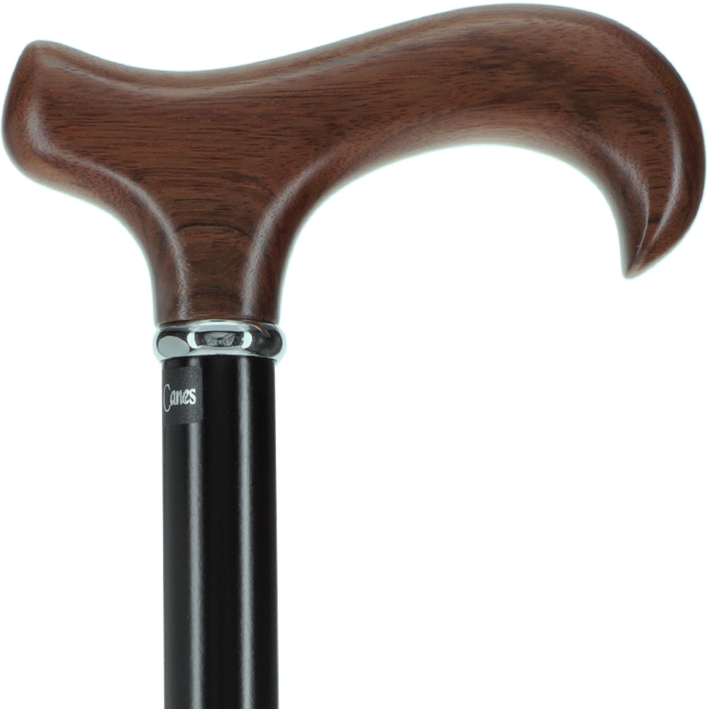 Exotic Wood Ovangkol Derby Cane: Sleek Black Beechwood Shaft Visit