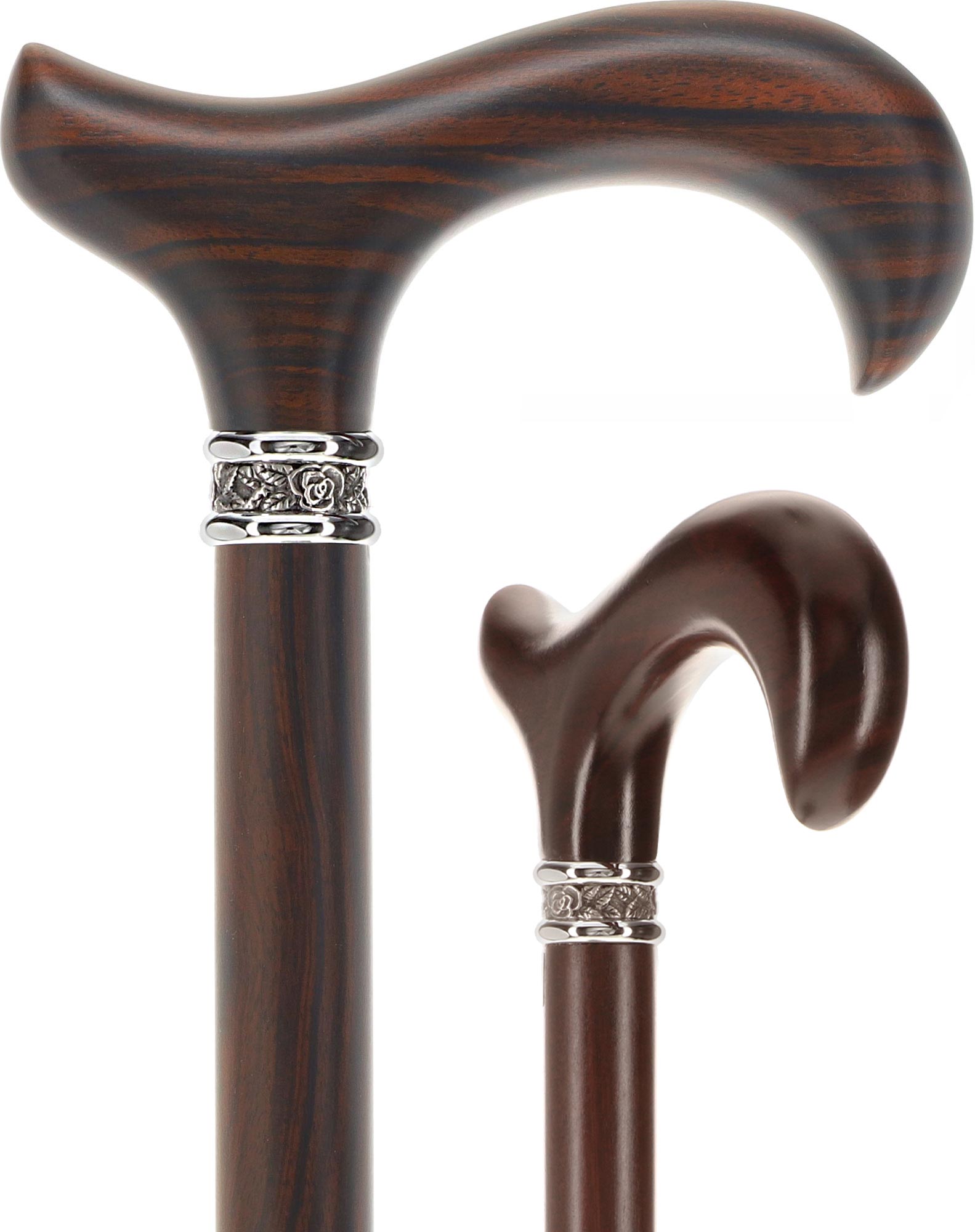 Luxury Derby Cane: Radiant Genuine Ebony Wood, Pewter Collar Option Sast For Sale