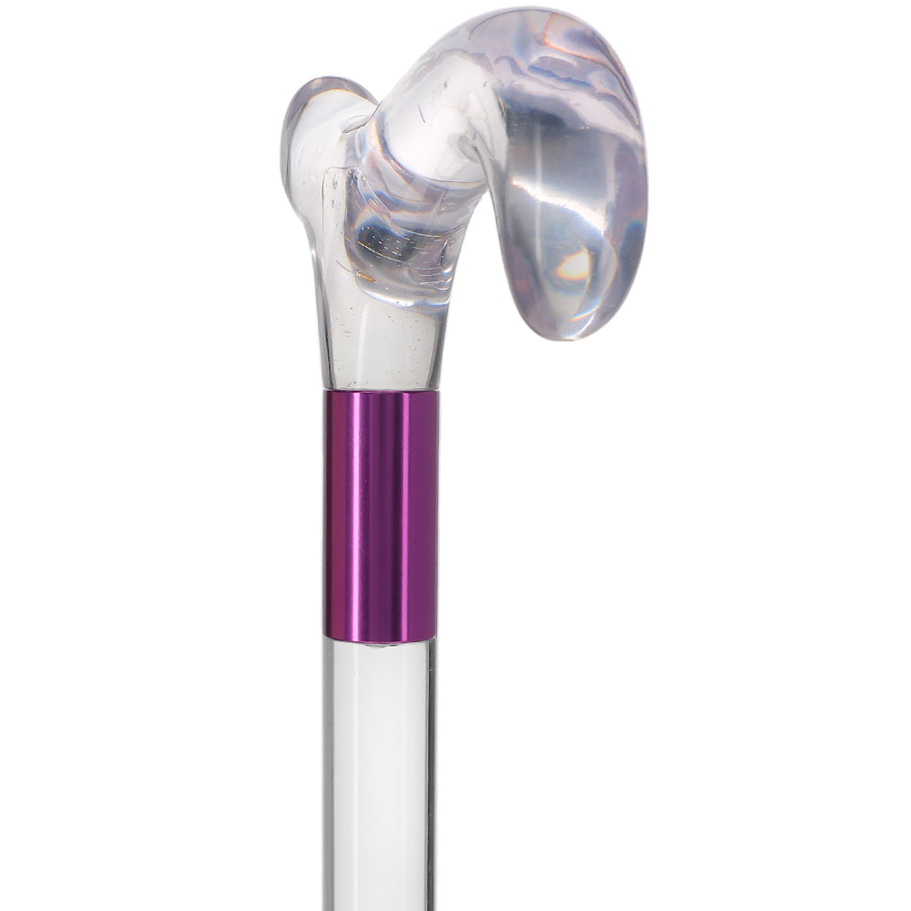 Elevate Style: Clear Lucite Cane with Customizable Collar Free Shipping Geniue Stockist