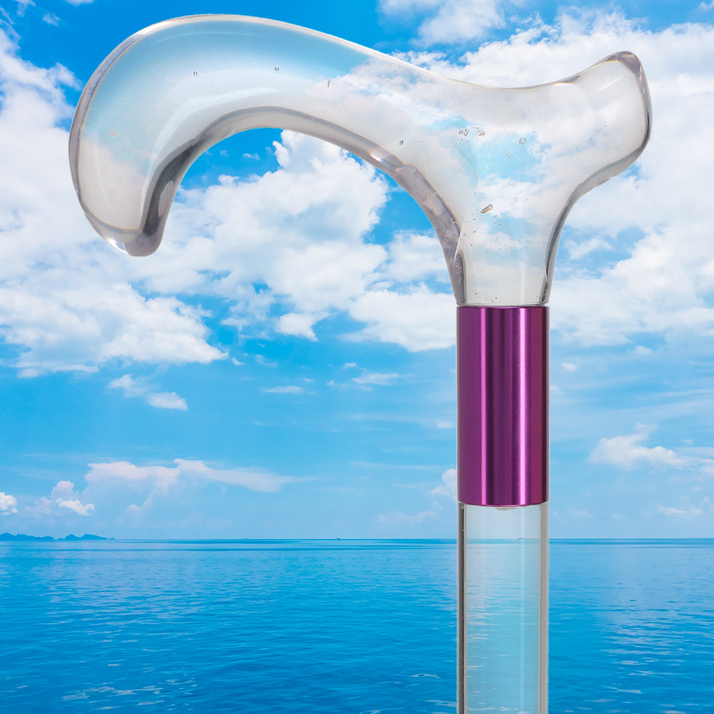 Elevate Style: Clear Lucite Cane with Customizable Collar Free Shipping Geniue Stockist