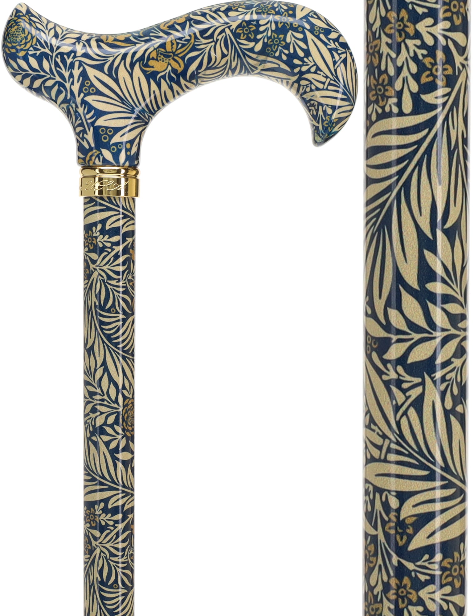 Golden Petals FashionStix: Designer Derby Cane, Adjustable Authentic For Sale