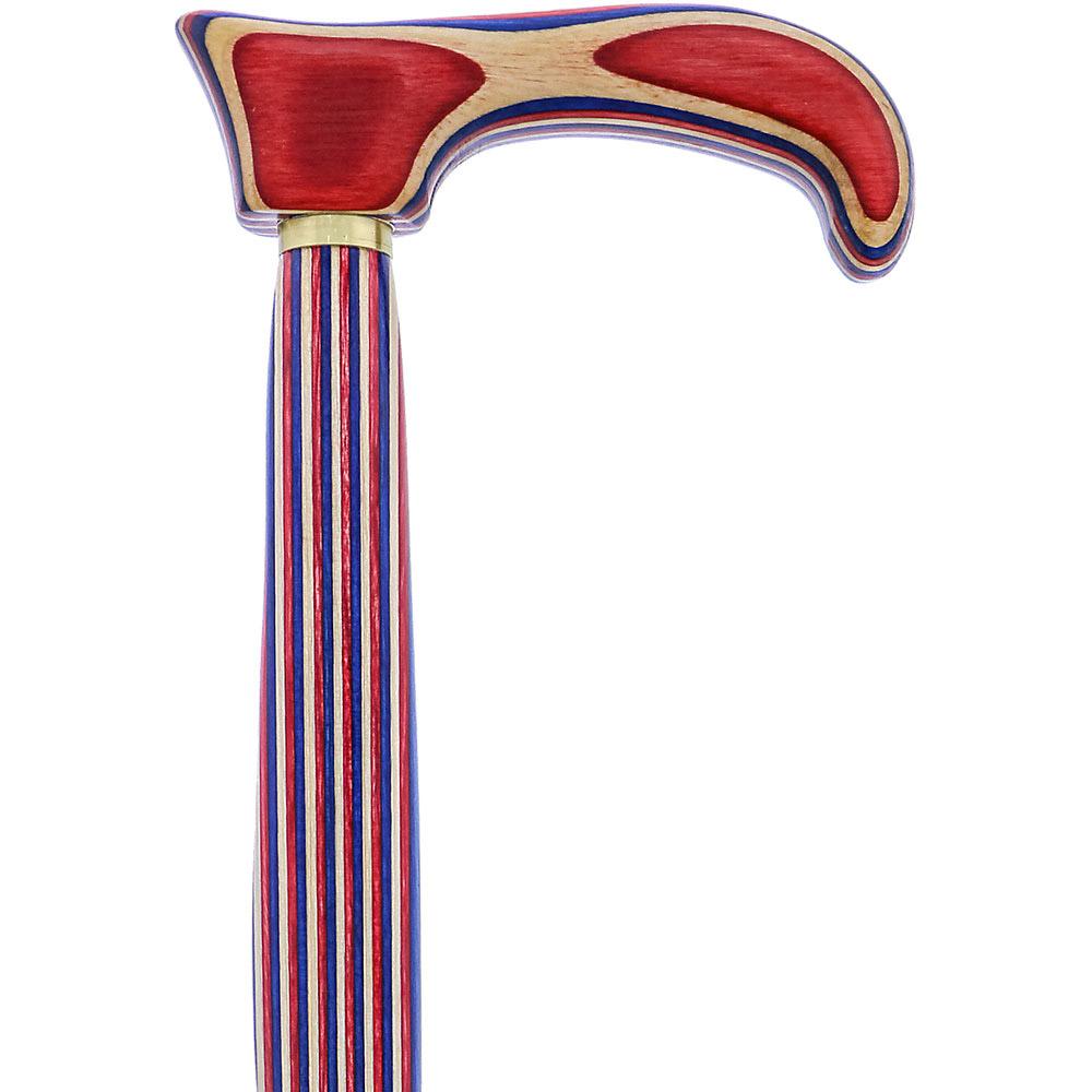 USA-Made Patriotic Twist Cane: Red, White & Blue Laminate Online Shop From China