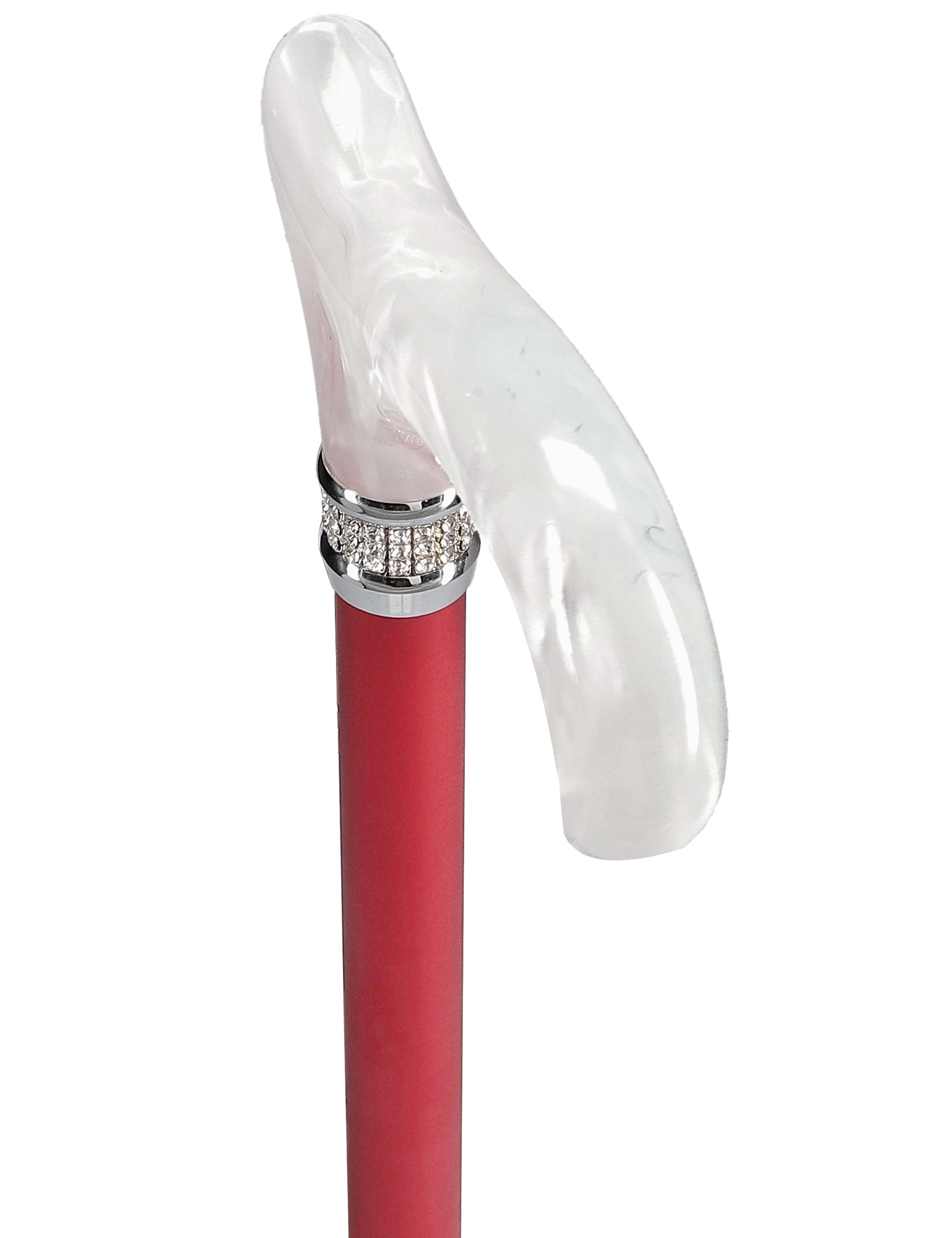 Rhinestone Designer Cane: Crimson Daytime Red Pearlz Free Shipping Deals