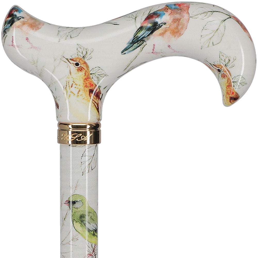 Watercolor Bird: Designer Derby Cane with Patterned Handle Cheap Official