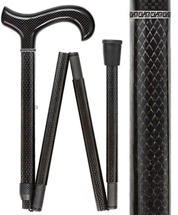 Scratch and Dent Premium Carbon Fiber Cane, Tripe Wound, Adjustable & Foldable V3479 Clearance Explore