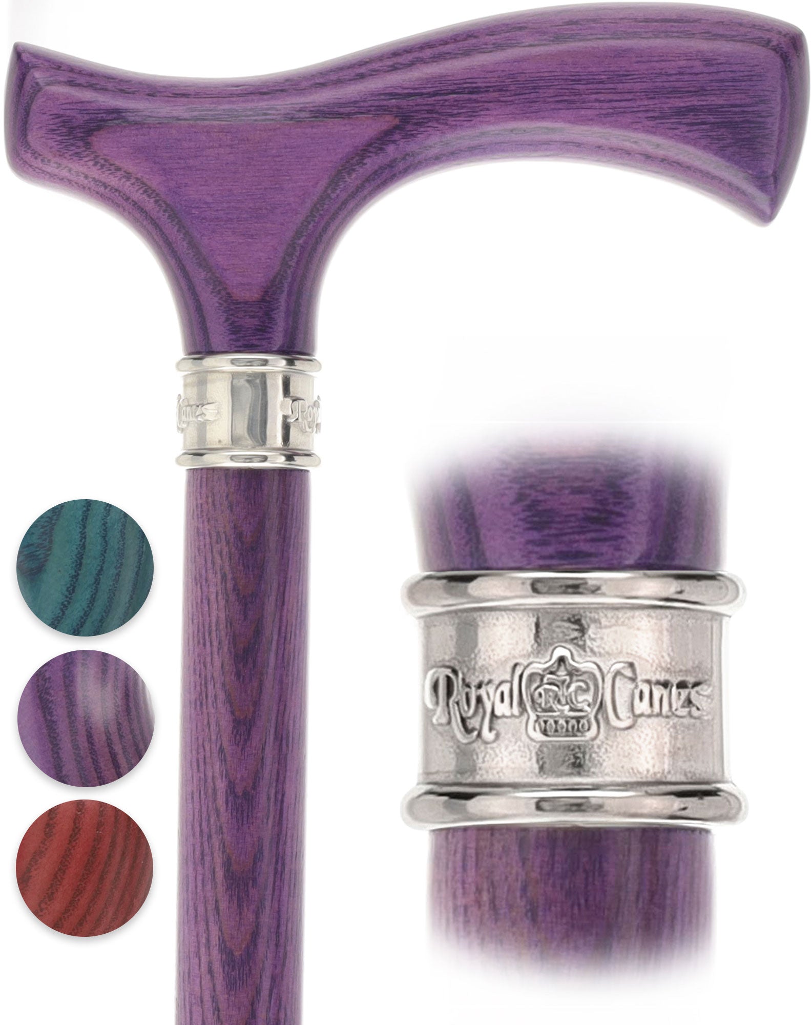 Royal Canes Fritz Comfort Grip: Matching Wood Handle & Shaft, 4 Stained Colors Discount Free Shipping