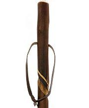 Chestnut-Ebony Carved Spiral Staff: Leather Strap, Combi Tip Clearance 2025 Unisex