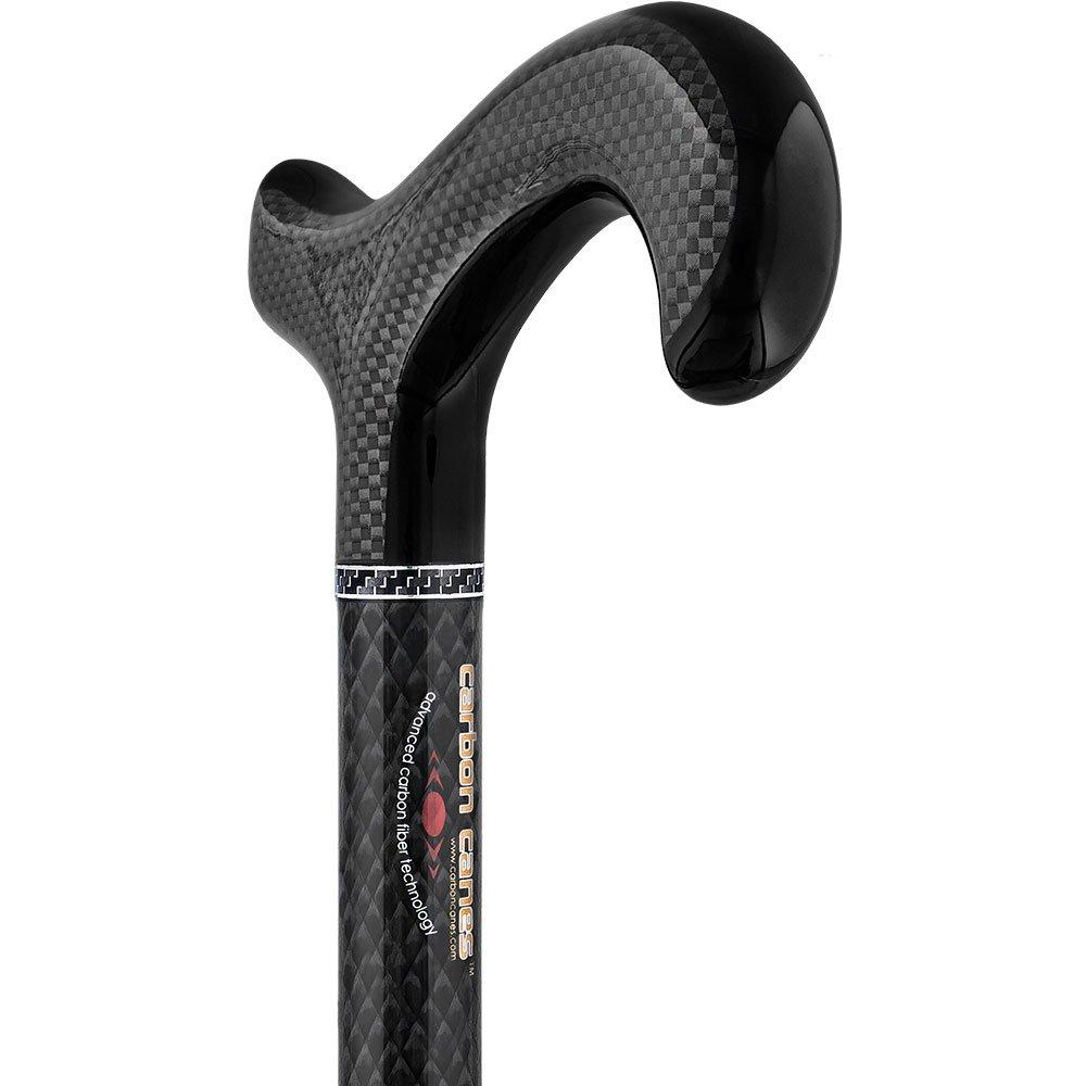 Scratch and Dent Triple Wound Carbon Fiber Black Derby Walking Cane w/Collar V1272 Perfect