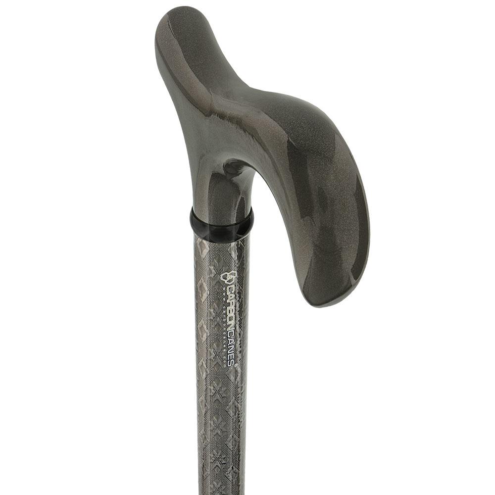 Gray 3D Diamond Pattern Adjustable Derby Carbon Fiber Walking Cane Cheapest Pice Online