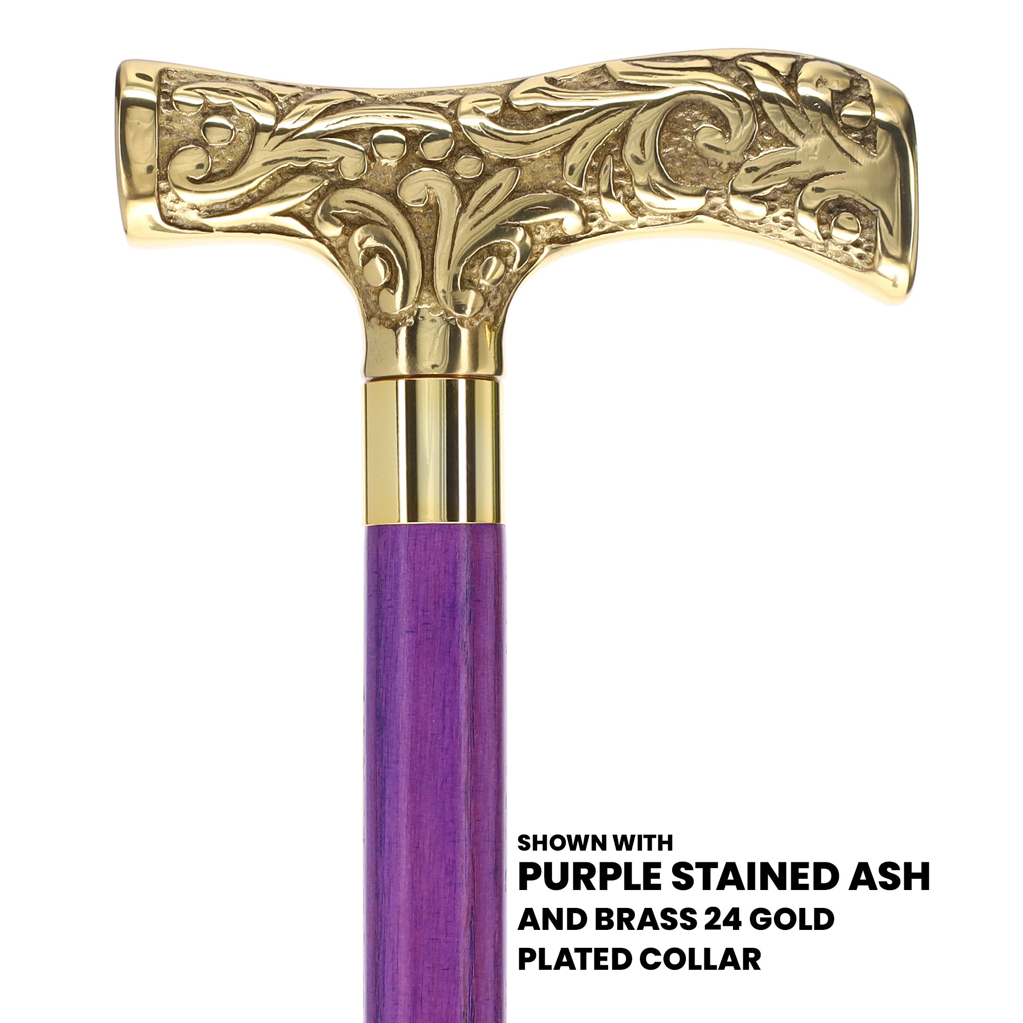 Premium Brass T-Shaped Handle Cane: Stained Custom Color Shaft Cheap Sale Enjoy