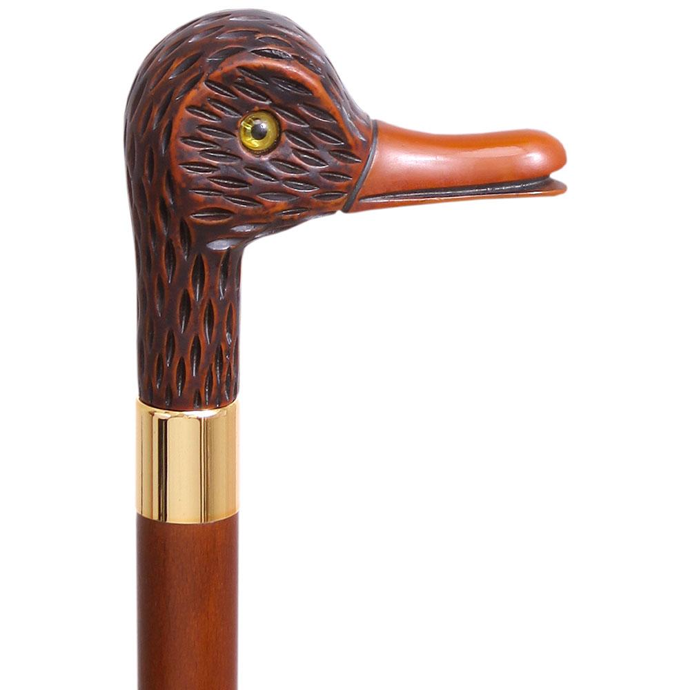 Feathered Duck Imitation Wood Handle Cane Italian Handle w/ Custom Shaft & Collar Buy Cheap Wiki