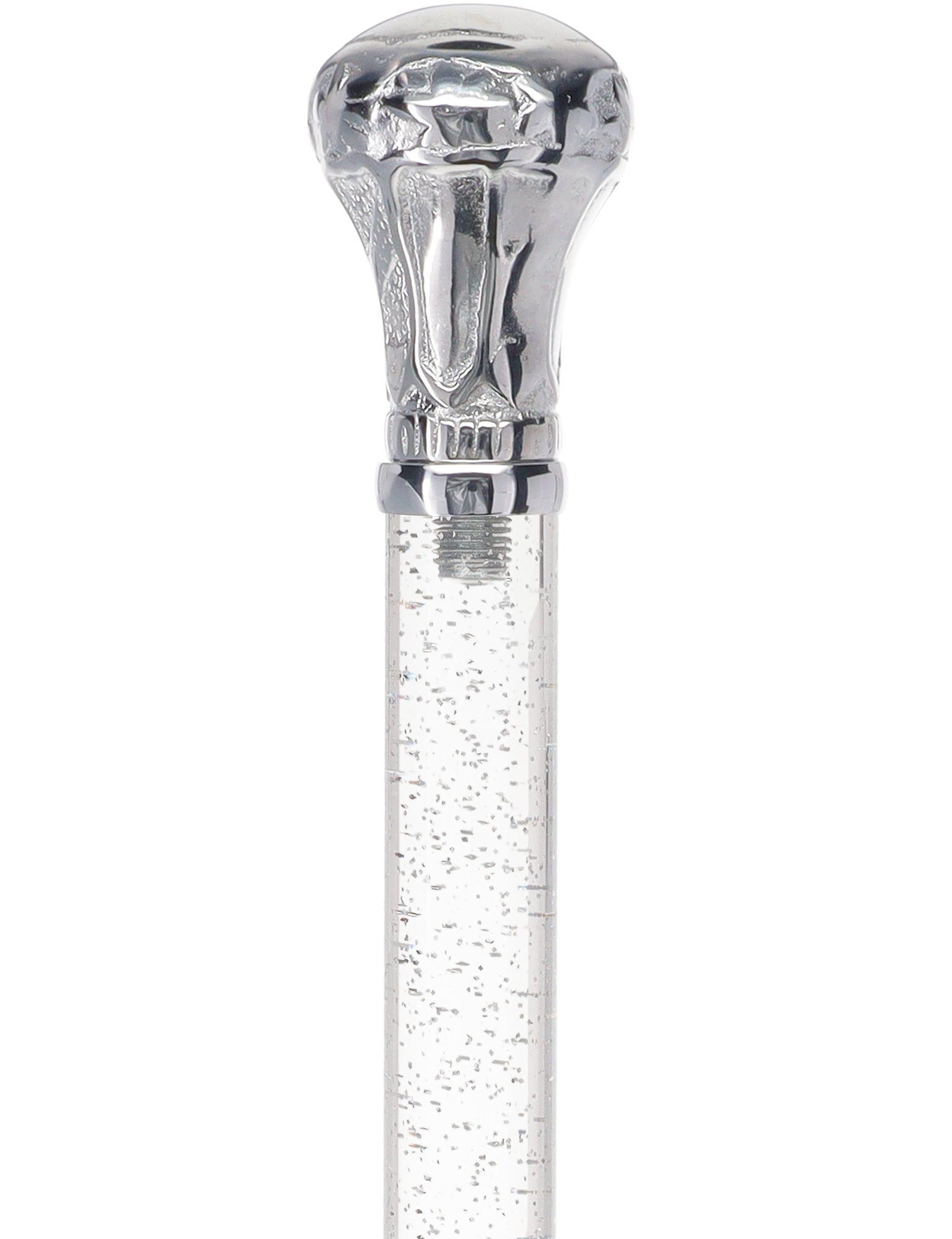 Crystal Elegance Chrome Knob Cane with Invisible Acrylic Shaft Options Excellent Online