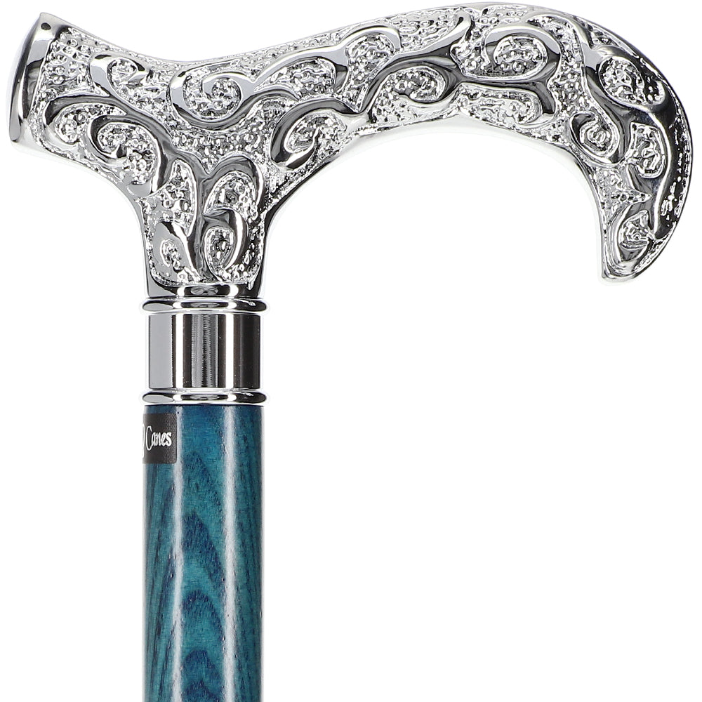 Super Strong Scrollwork Silver-Plated Handle, Blue Denim Shaft Clearance In China