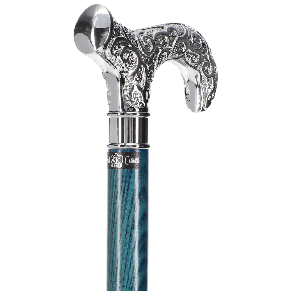 Super Strong Scrollwork Silver-Plated Handle, Blue Denim Shaft Clearance In China