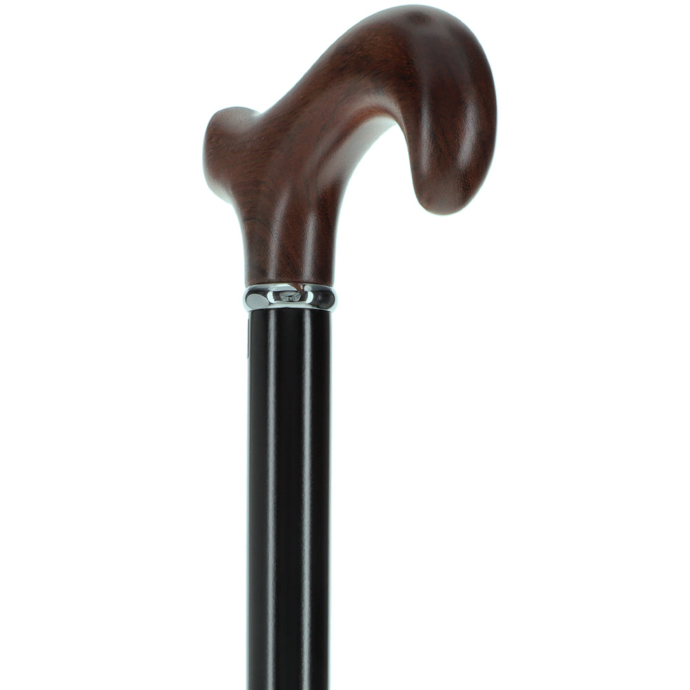 Exotic Wood Ovangkol Derby Cane: Sleek Black Beechwood Shaft Visit